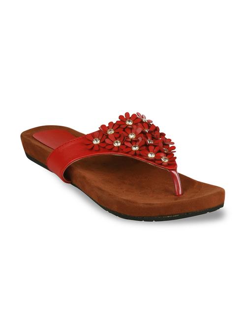 red leatherette embellished sandal - 11474495 - Very Small Image - 1