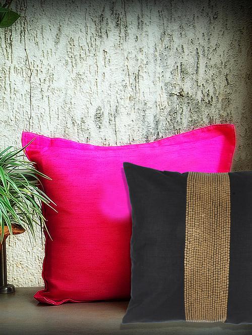black cotton cushion cover - 11474503 - Very Small Image - 1