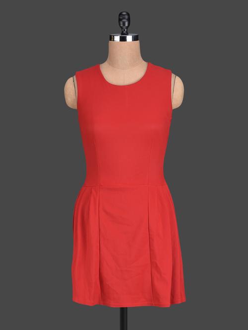 lace back red hot fit & flare dress - 1147653 - Very Small Image - 1
