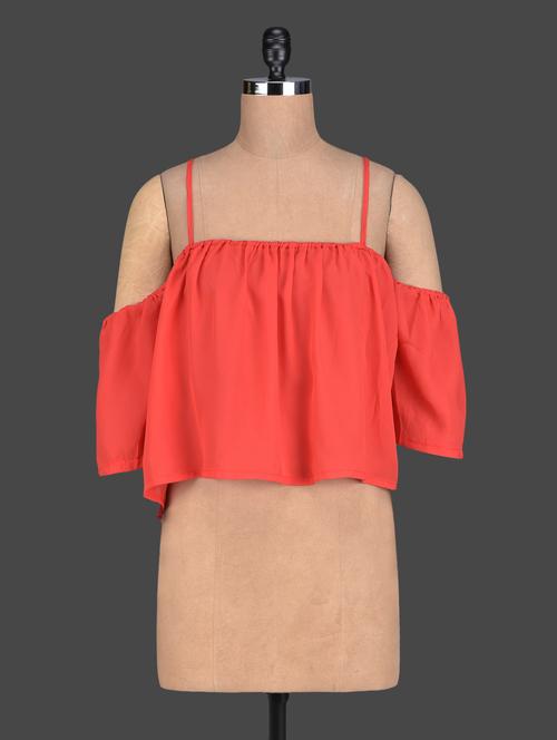 red chiffon crop top - 1147666 - Very Small Image - 1
