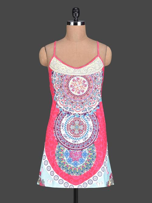 printed spaghetti strap pink top - 1147668 - Very Small Image - 1