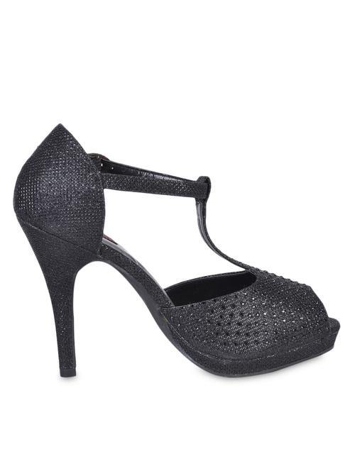 Embellished Peep Toe Black Stilettos - 1147775 - Very Small Image - 1
