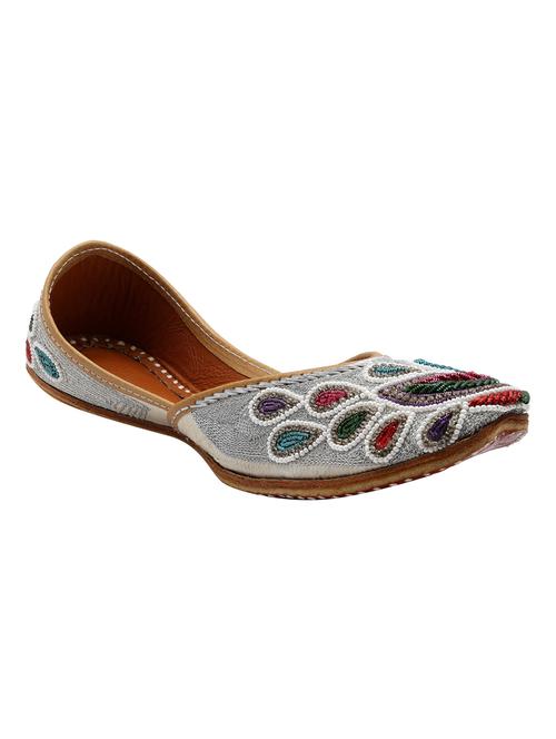 silver leather embellished mojaris - 11478729 - Very Small Image - 1