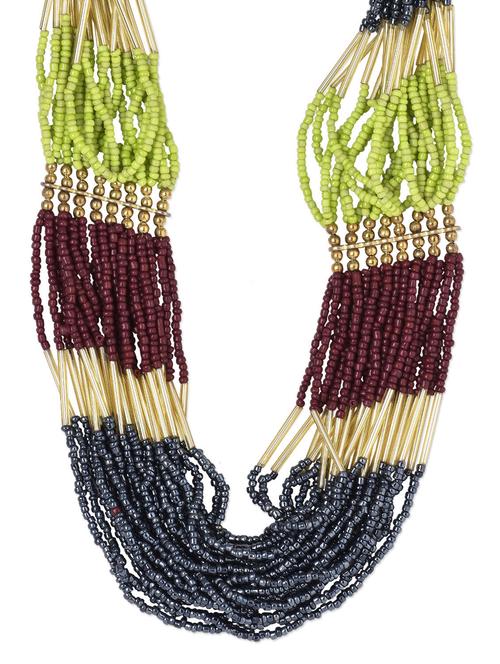 Multicolor beads metallic necklace - 1147937 - Very Small Image - 1