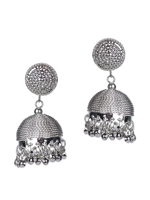 silver metallic drop earrings - 1148139 - Very Small Image - 1