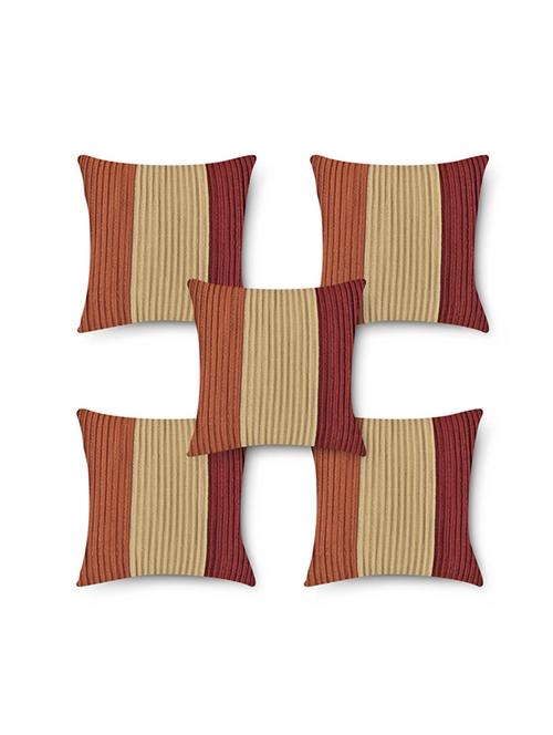 color block textured printed multi color cushion cover 16"x16" 5 pcs set - 11481506 - Very Small Image - 1