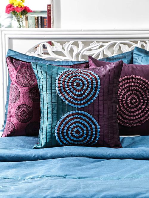 textured multi color cushion cover 16"x16" 5 pcs set - 11481529 - Very Small Image - 1