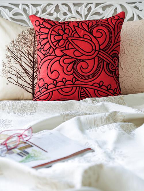 embroidered multi color cushion cover 16"x16" 5 pcs set - 11481690 - Very Small Image - 1