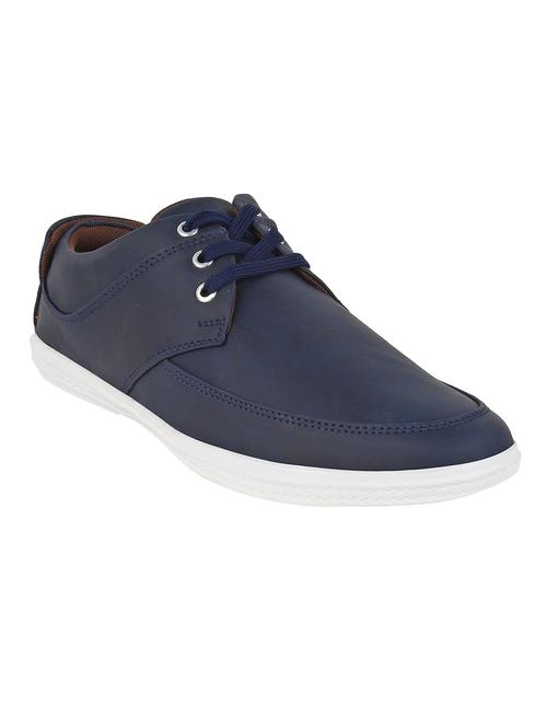 blue leatherette lace up sneaker - 11483330 - Very Small Image - 1