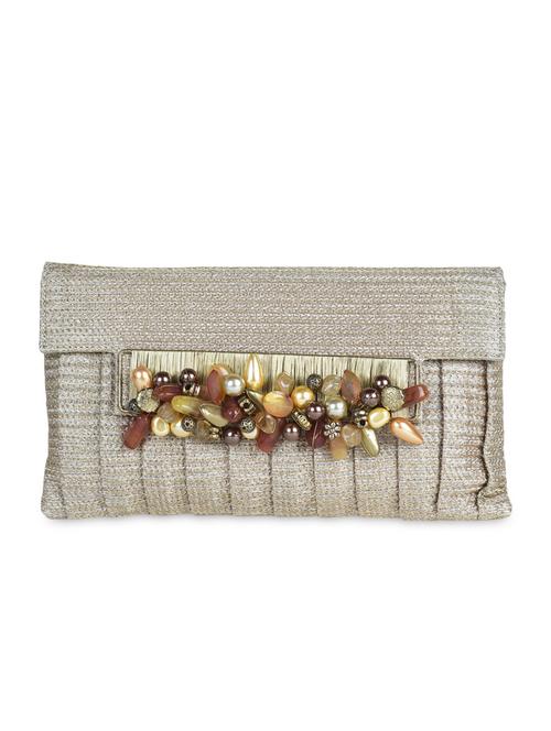 beads embellished pleated clutch - 1148651 - Very Small Image - 1