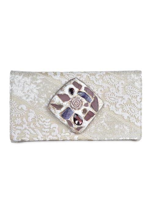 beads embellished lace shell clutch - 1148652 - Very Small Image - 1