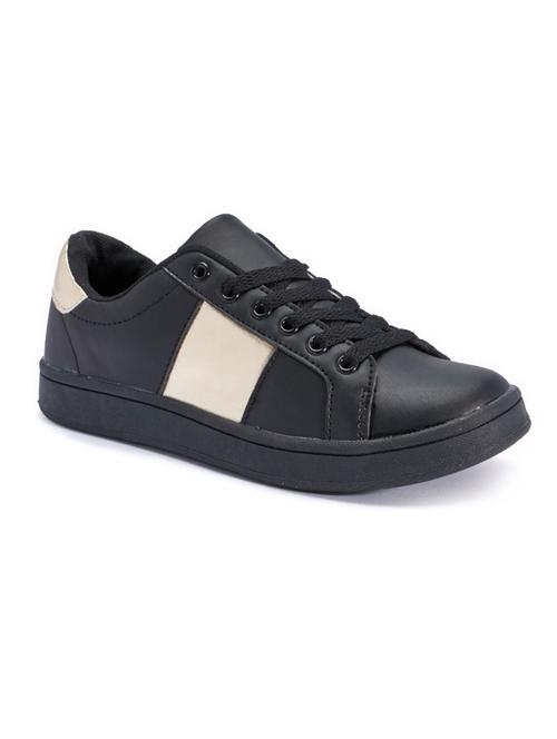 black and gold letherette sneakers - 11487129 - Very Small Image - 1