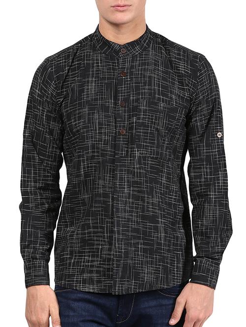 black cotton kurta - 11487945 - Very Small Image - 1