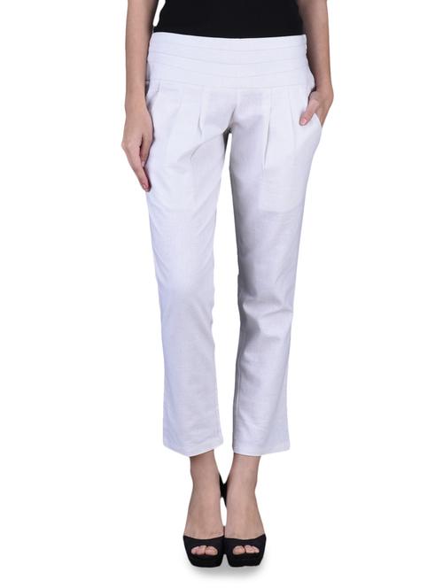 pleated white linen trouser - 1148914 - Very Small Image - 1