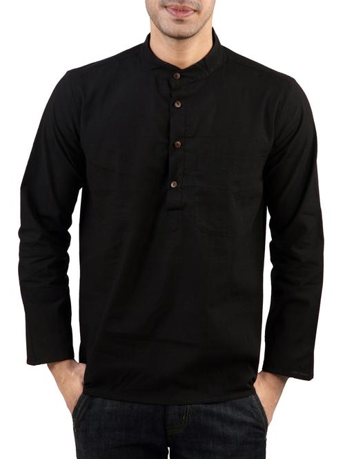 black cotton kurta - 11489559 - Very Small Image - 1