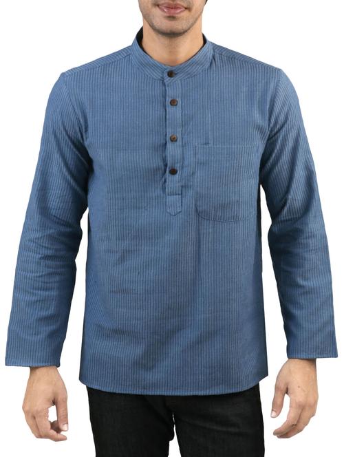 blue cotton kurta - 11489560 - Very Small Image - 1