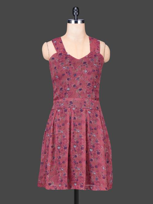 sleeveless printed pleated dress - 1149095 - Very Small Image - 1