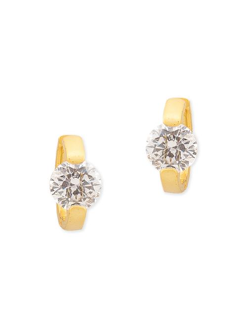 white and golden brass earrings - 11494153 - Very Small Image - 1