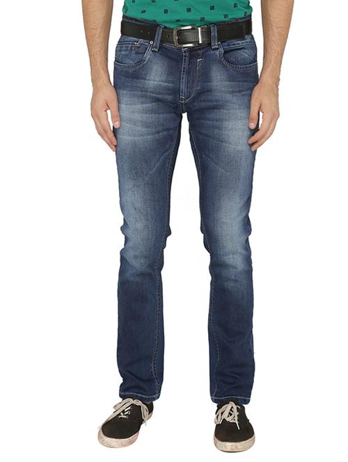 solid blue denim washed jean - 11494510 - Very Small Image - 1