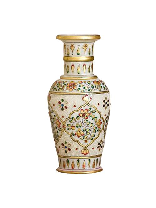 white embellished marble table vase - 11497557 - Very Small Image - 1
