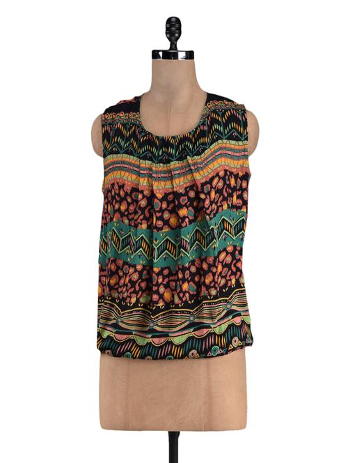 black printed rayon top - 1149980 - Very Small Image - 1