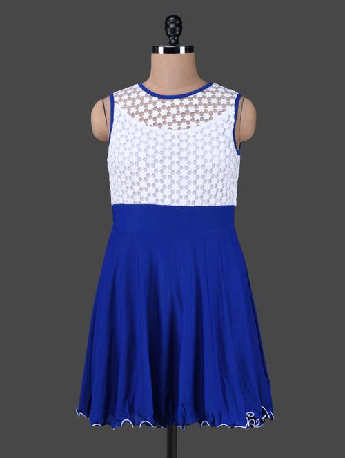 blue Lace Color Block Fit & Flare Dress - 1150060 - Very Small Image - 1