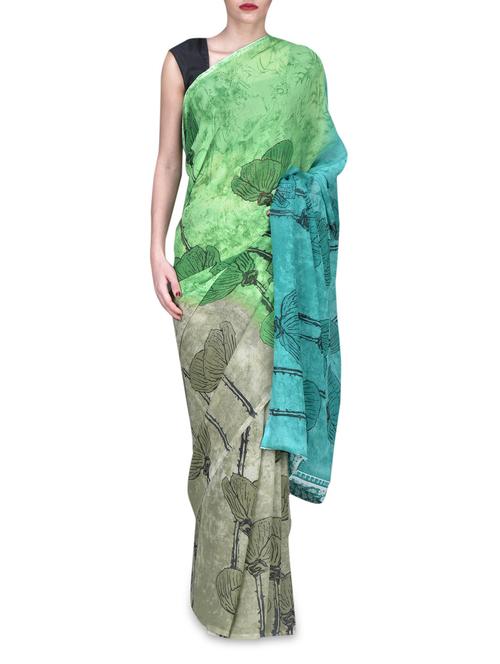floral printed saree - 1150416 - Very Small Image - 1