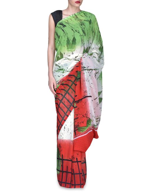 printed georgette saree - 1150422 - Very Small Image - 1