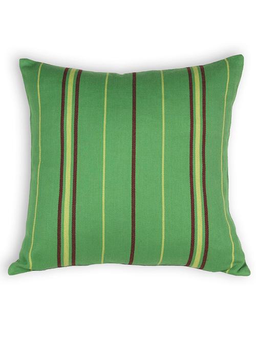 house this the strict stripes 100% cotton cushion cover - green - 11504539 - Very Small Image - 1