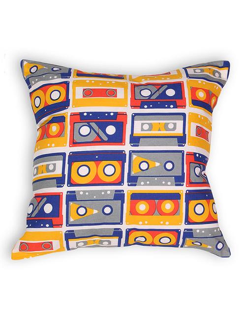house this gadgets-retro rewind 100% cotton cushion cover - blue - 11504571 - Very Small Image - 1