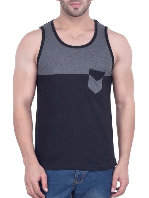 black and grey cotton vest - 11507194 - Very Small Image - 1