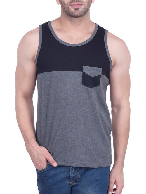 grey cotton color block t-shirt - 11507198 - Very Small Image - 1