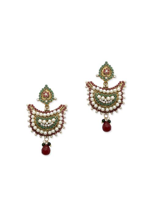 multicolored embellished zinc drop earring - 11509065 - Very Small Image - 1