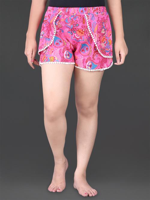 paisley printed lace border shorts - 1150936 - Very Small Image - 1