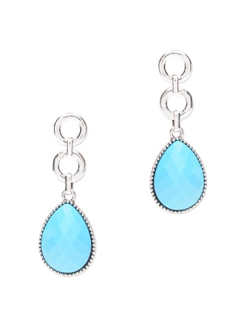 turquoise stone drop earrings - 1151001 - Very Small Image - 1