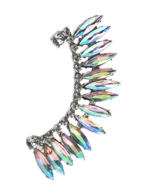 white metallic leaf ear cuff - 1151006 - Very Small Image - 1