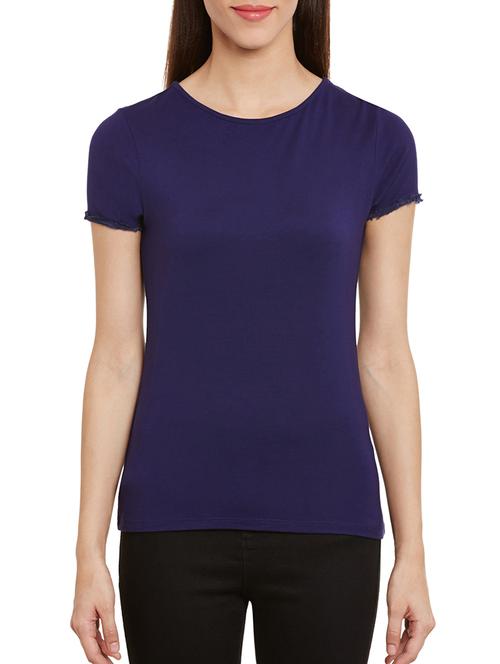 navy blue viscose regular tshirt - 11511054 - Very Small Image - 1