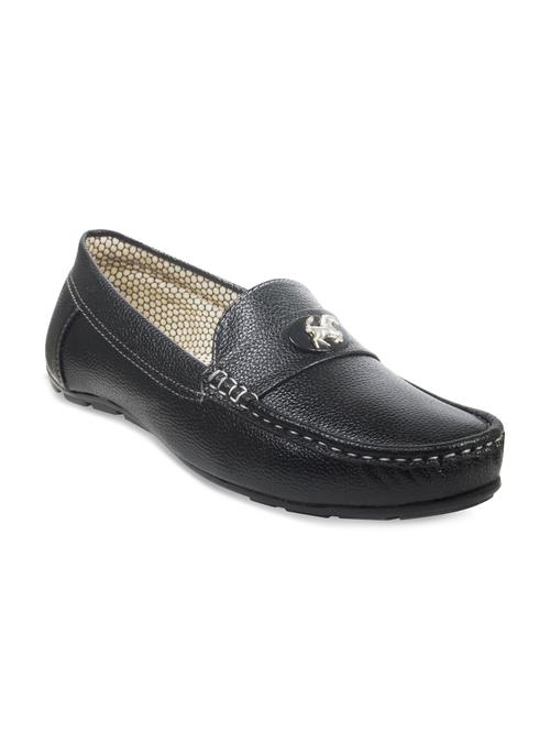 black faux leather and fabric loafers - 11512491 - Very Small Image - 1