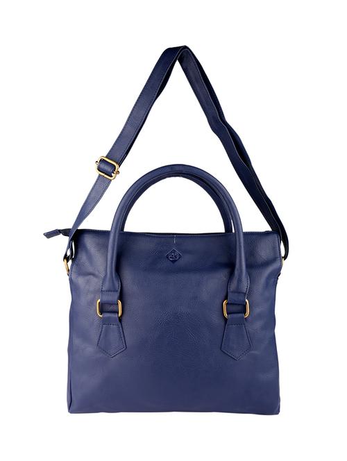 solid navy blue leatherette handbag - 11512617 - Very Small Image - 1