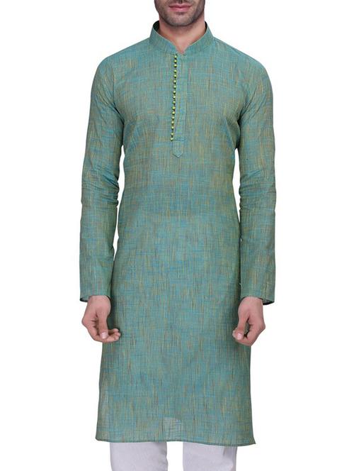 blue cotton kurta pyjama set - 11513636 - Very Small Image - 1