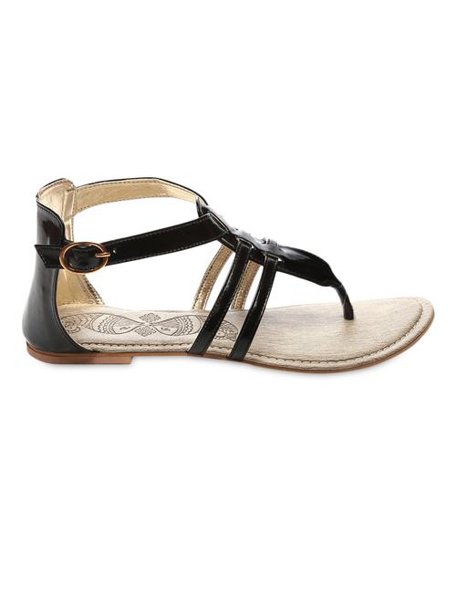 Black faux leather sandals - 1151551 - Very Small Image - 1