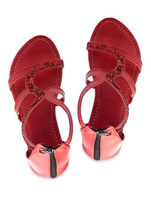 Red faux leather sandals - 1151567 - Very Small Image - 1