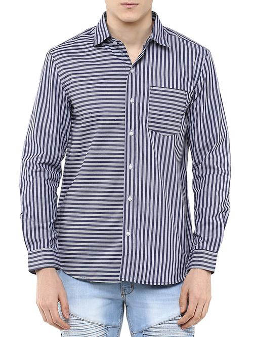blue cotton casual shirt - 11517001 - Very Small Image - 1