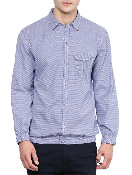 blue cotton casual shirt - 11517008 - Very Small Image - 1