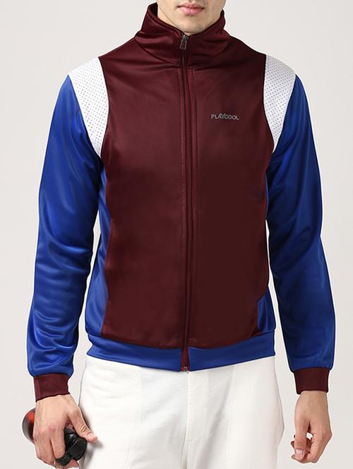 maroon polyester casual jacket`` - 11517050 - Very Small Image - 1