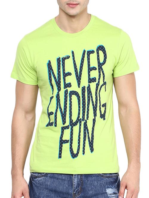 green cotton front print tshirt - 11517463 - Very Small Image - 1