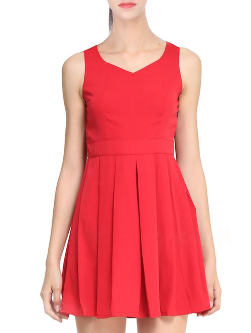 pleated cut out back a-line dress - 11519471 - Very Small Image - 1