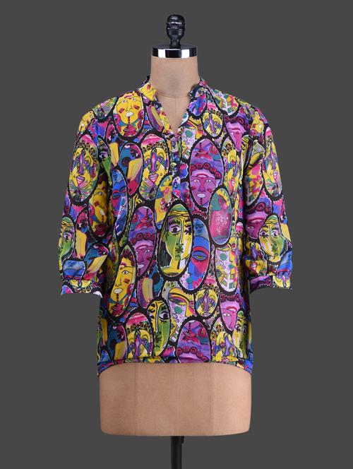 multicolored digital printed georgette top - 1151961 - Very Small Image - 1