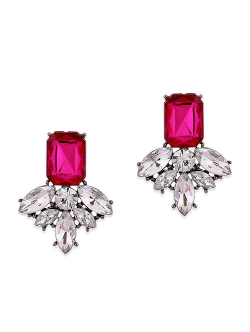 pink color, metal alloy stud earrings - 11522494 - Very Small Image - 1