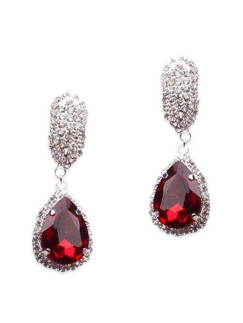 red color, metal alloy drop earrings - 11522497 - Very Small Image - 1